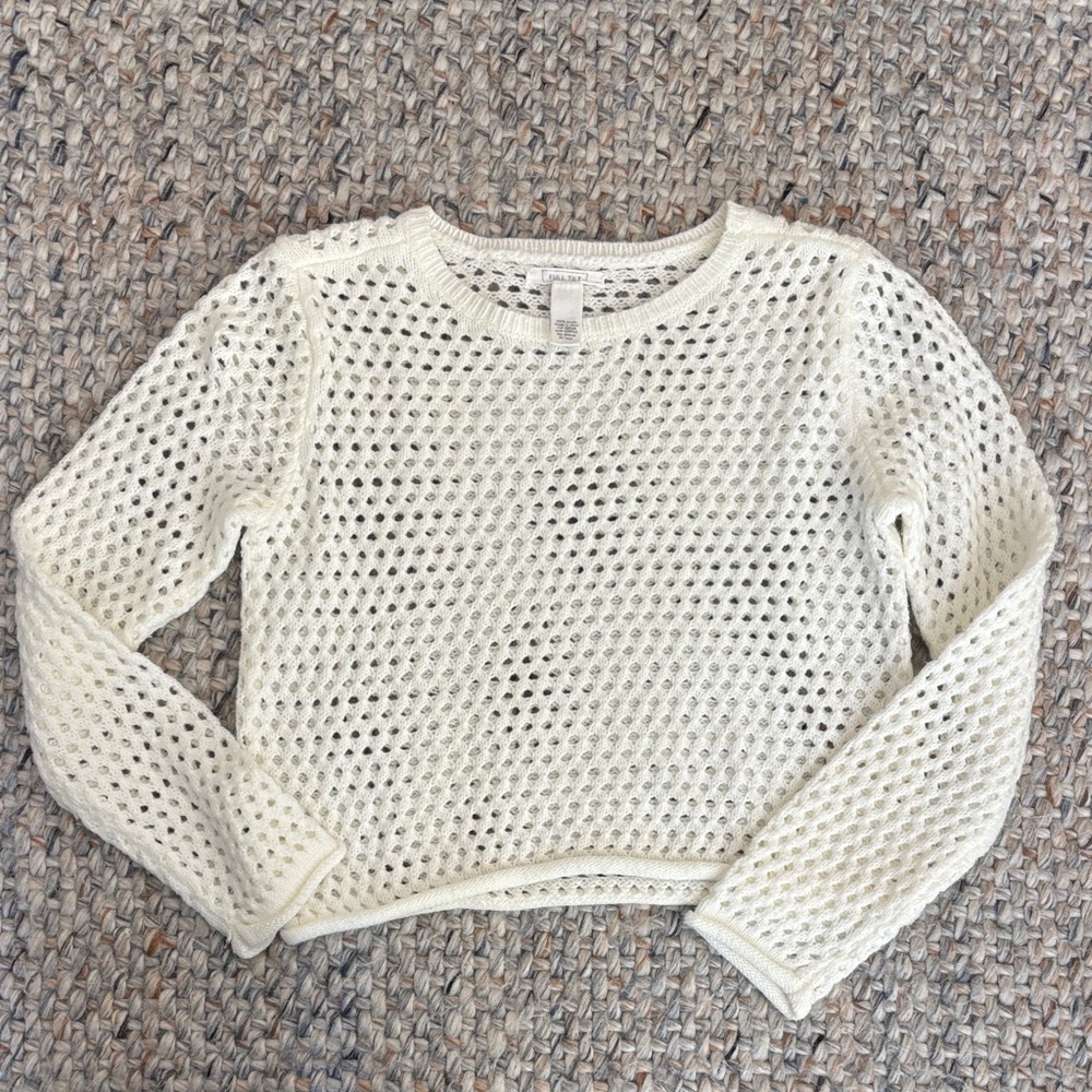 Full Tilt Cream Open Knit Sweater